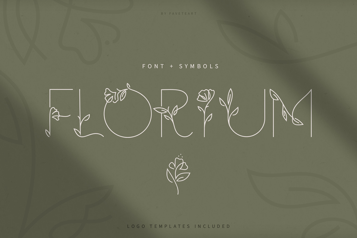 Florium - floral logo font, a Sans Serif Font by Favete Art (Photo 1 of 21)