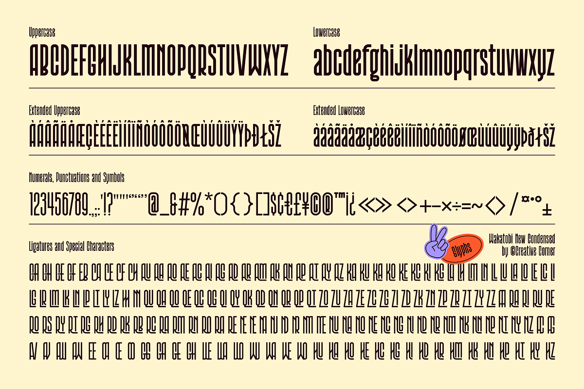 Wakatobi - Ultra Condensed Font, a Sans Serif Font by Creative Corner (Photo 18 of 21)