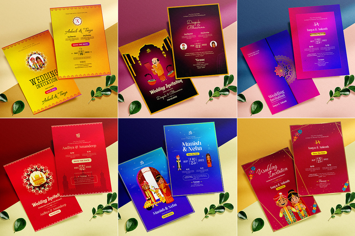 Indian Wedding Invitation Card Set, an Invitation Template by Creative Hatti (Photo 5 of 6)