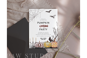 Halloween Pumpkin Carving Invitation