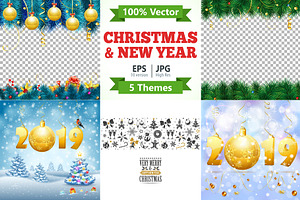 Christmas and New Year Themes, a Decorative Illustration by TAlex