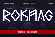 Roknag - Nordic Sport Font, a Sans Serif Font by Pandeka Studio (Thumbnail 1 of 9)