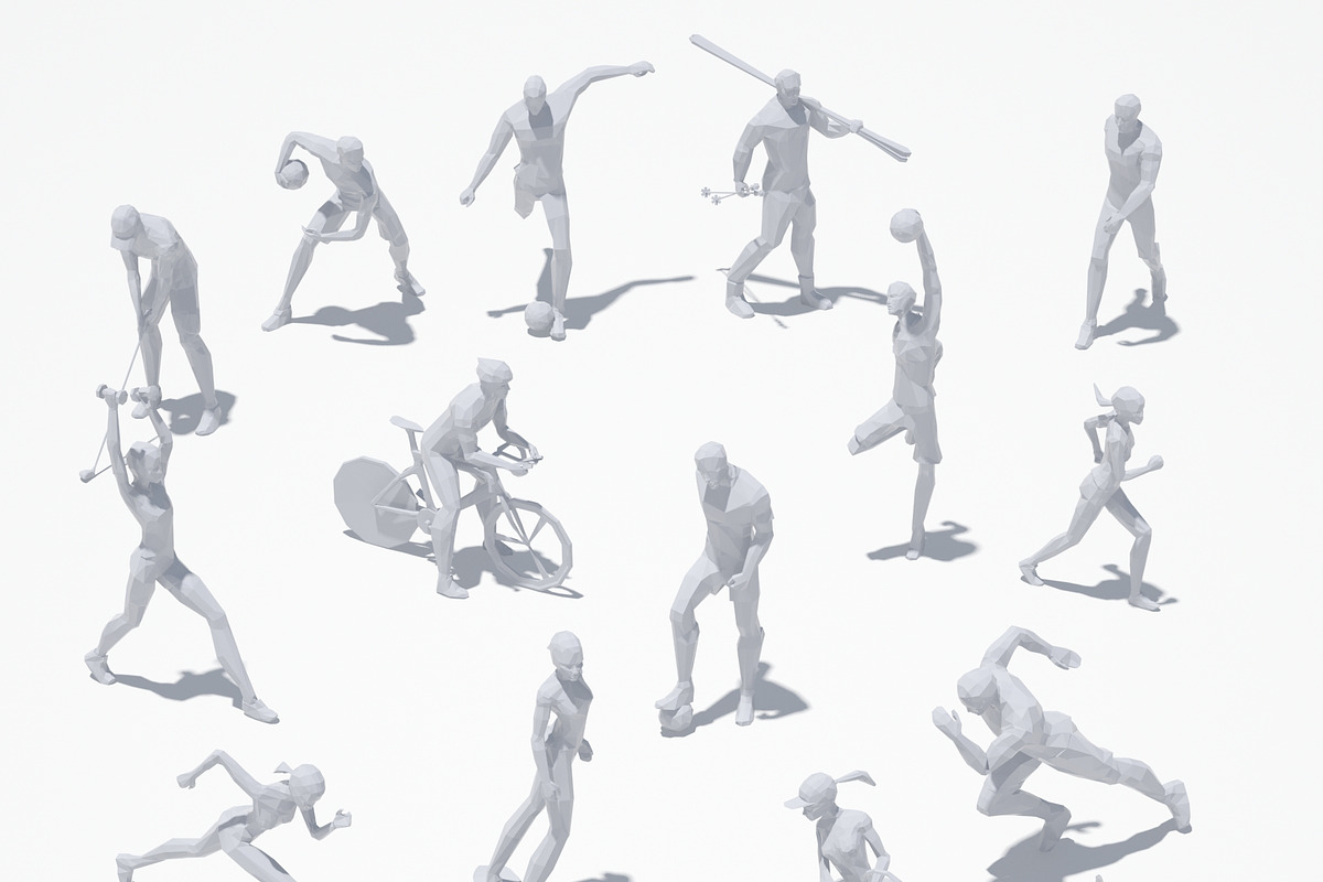 Low Poly Sport Pose Pack, a Characters & Person 3D Model by Daniel Mikulik (Photo 2 of 5)