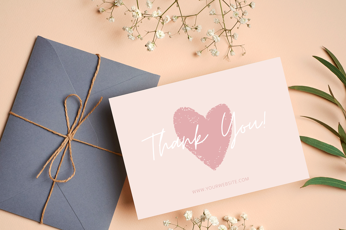Pink Thank You Card Template (Canva), a Card Template by Gebers Marketing & Design (Photo 3 of 8)