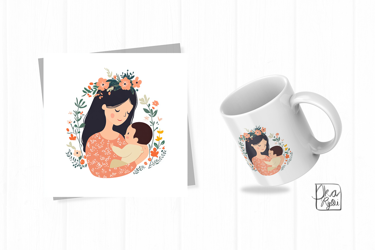 13 Watercolor Mother’s Day Papers, a Seasonal Illustration by ikarifq shop (Photo 3 of 4)