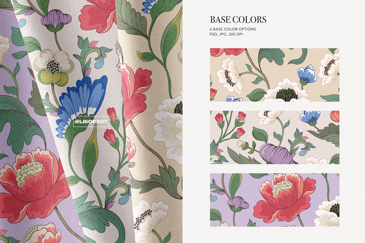 Chinoiserie Floral Pattern & Prints, a Pattern Graphic by likorbut (Photo 7 of 13)