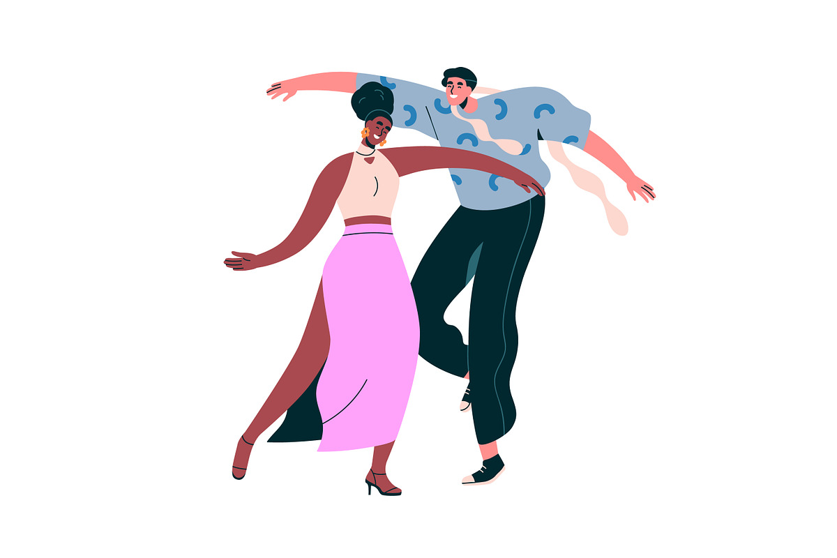 Happy couples dancing at party set, a Person Illustration by Good Studio (Photo 4 of 5)