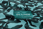 TEAL FLOWERS seamless patterns, a Pattern Graphic by ANAKOTO (Thumbnail 11 of 13)
