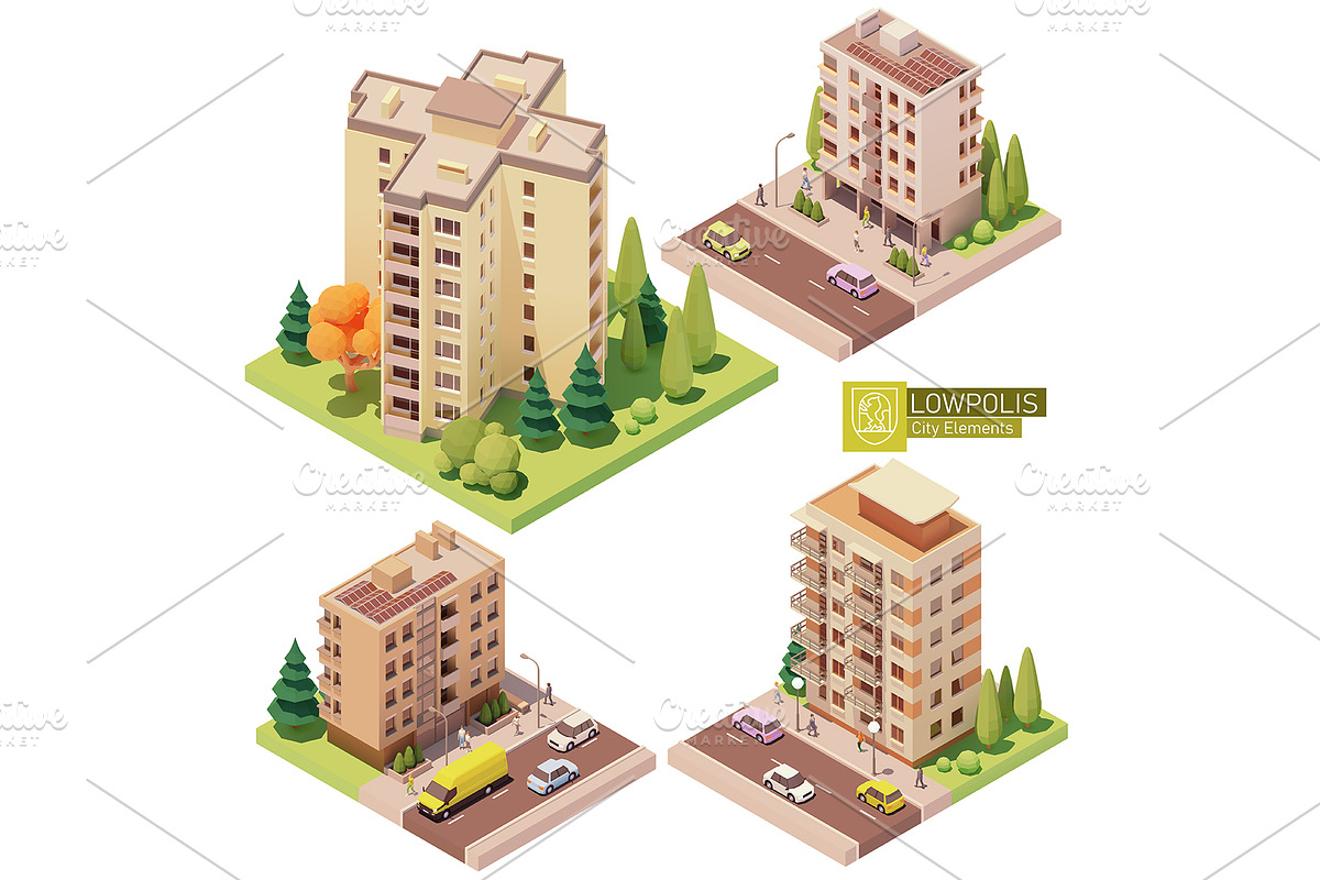 Isometric city map elements, an Object Graphic by tele52 (Photo 20 of 72)