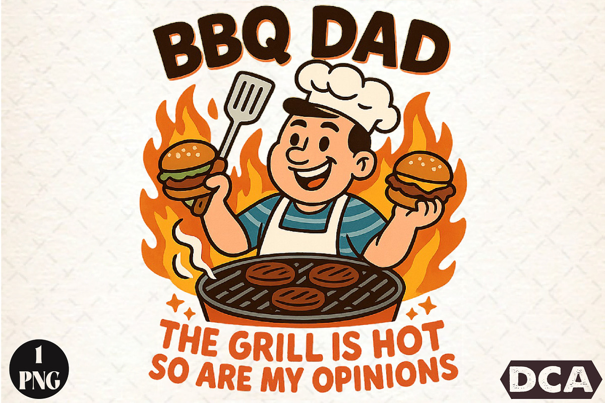 BBQ Dad Funny Fathers Day Sublimatio, an Illustration by DreamCafeArt (Photo 1 of 7)