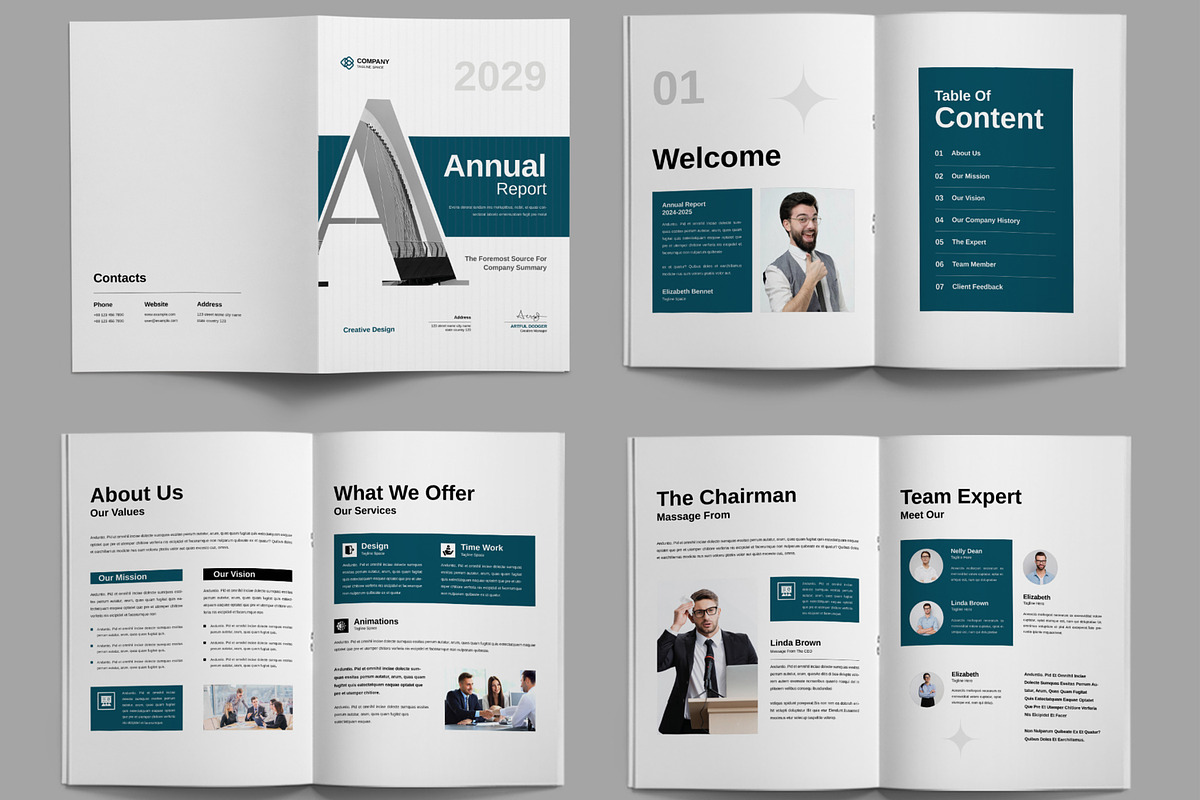 Annual Report Template, a Brochure Template by ContestDesign (Photo 2 of 3)