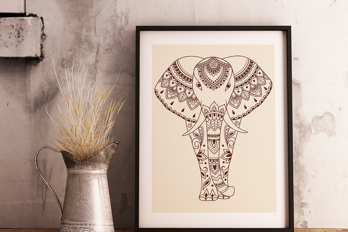 Elephant,decorative elements, a Decorative Illustration by Katika Shop (Photo 6 of 8)
