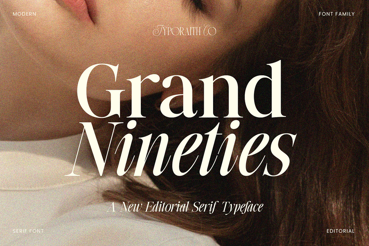 Grand Nineties Classy Serif Family, a Serif Font by Typoraith Co (Photo 1 of 12)