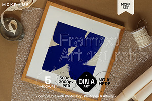 Framed Art (Square): PSD mockup set, a Merchandise Mockup by MCKP*ME