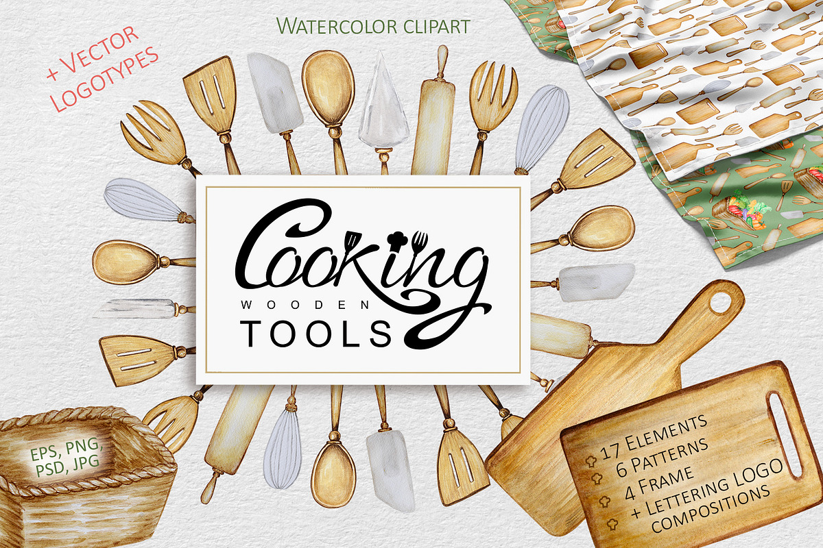 Cooking wooden tool clipart, an Object Graphic by svetlanaARTdreams (Photo 1 of 11)
