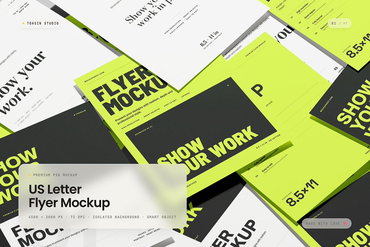 US Letter Flyer Mockup, an Advertising Mockup by Toasin Studio (Photo 1 of 7)