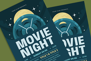 Modern Movie Night Flyer