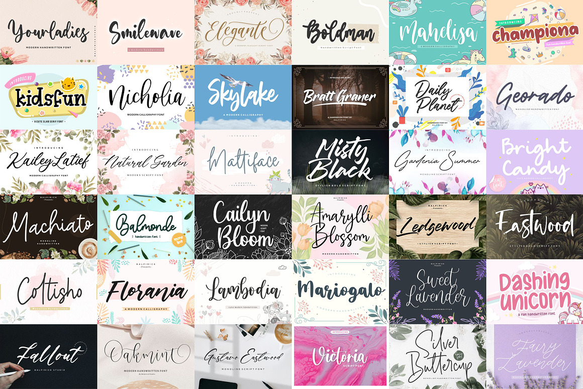 Sensational Mega Bundle! 99% off!, a Script Font by Balpirick Studio (Photo 9 of 9)