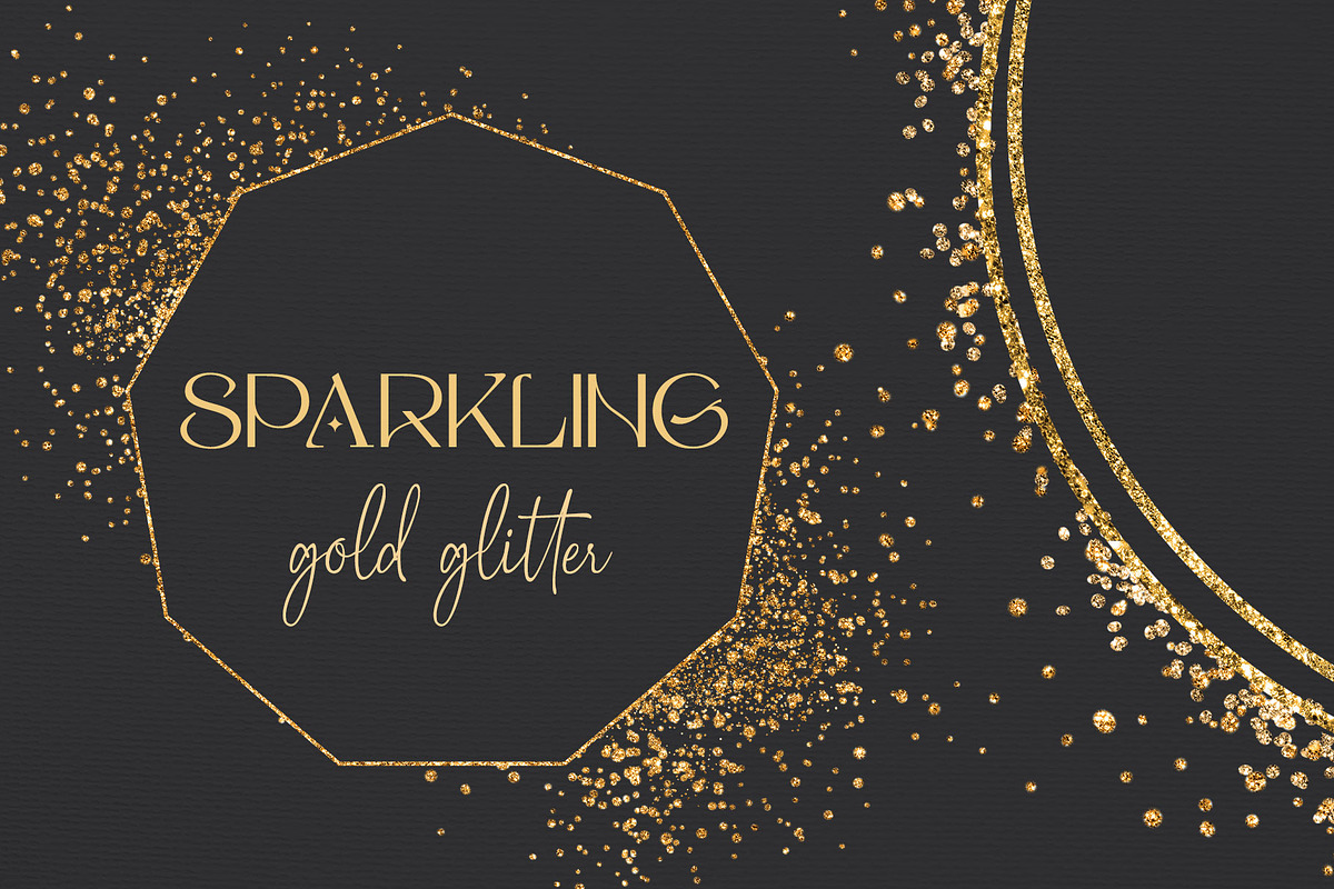 Sparkling Gold Glitter Set, an Object Graphic by My Wondercolor (Photo 1 of 4)