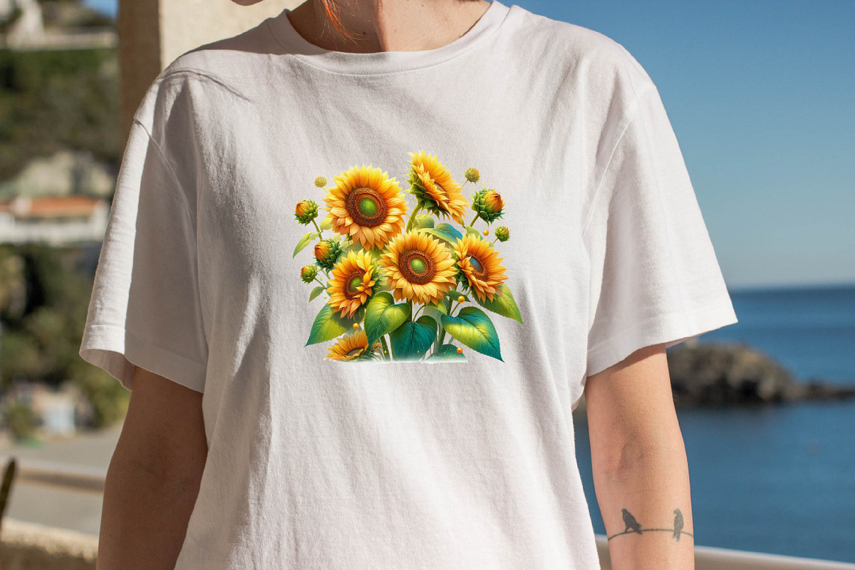 Watercolor Summer Sunflower Clipart, an Illustration by SVGArt (Photo 7 of 8)