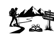 Hiking Adventure Silhouette Bundle, an Illustration by yasushie (Thumbnail 17 of 51)