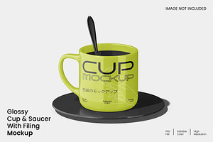 Cup Saucer Mockup, a Cups & Container Mockup by renderstockmarket