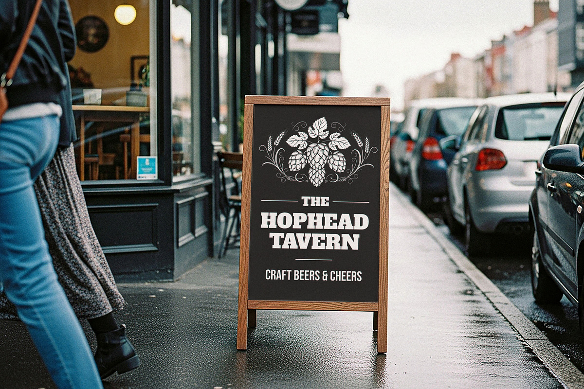 Pub Sign Mockup, an Advertising Mockup by Designer Dude (Photo 1 of 2)
