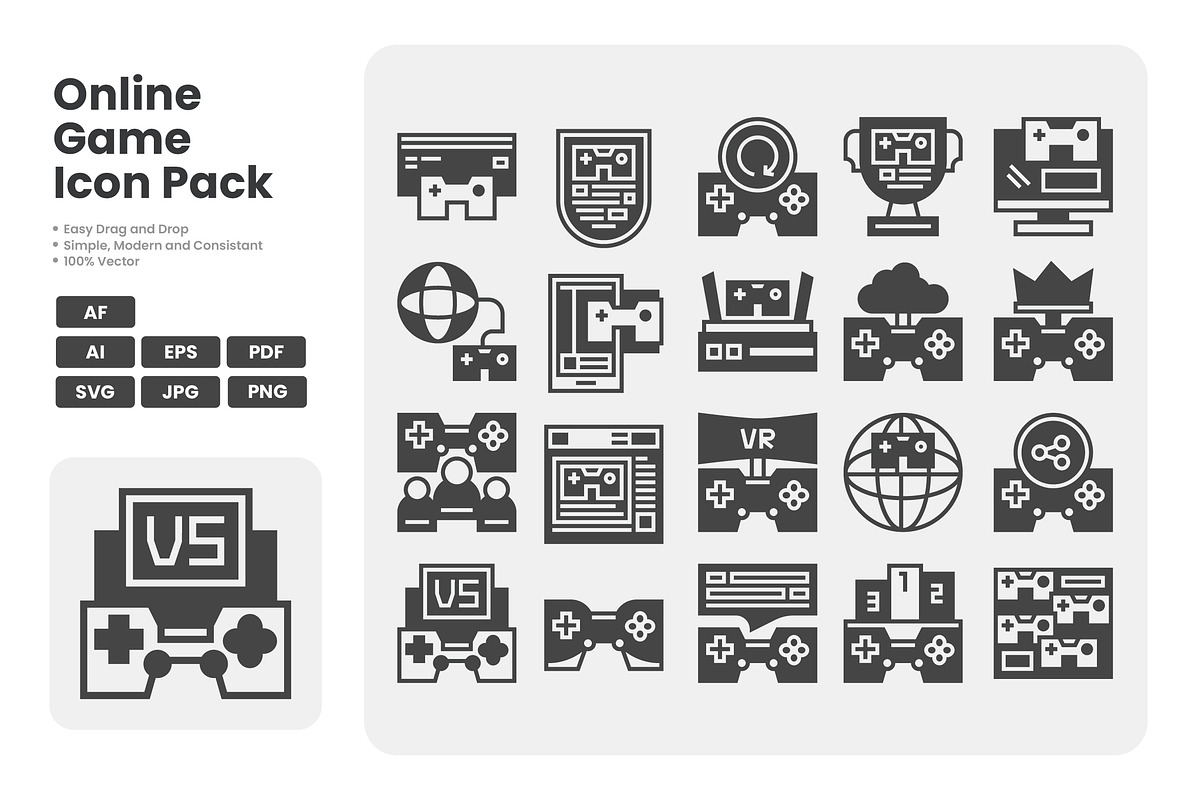 Online Game Icon Pack, a Solid Icon by erifqizeicon (Photo 1 of 3)