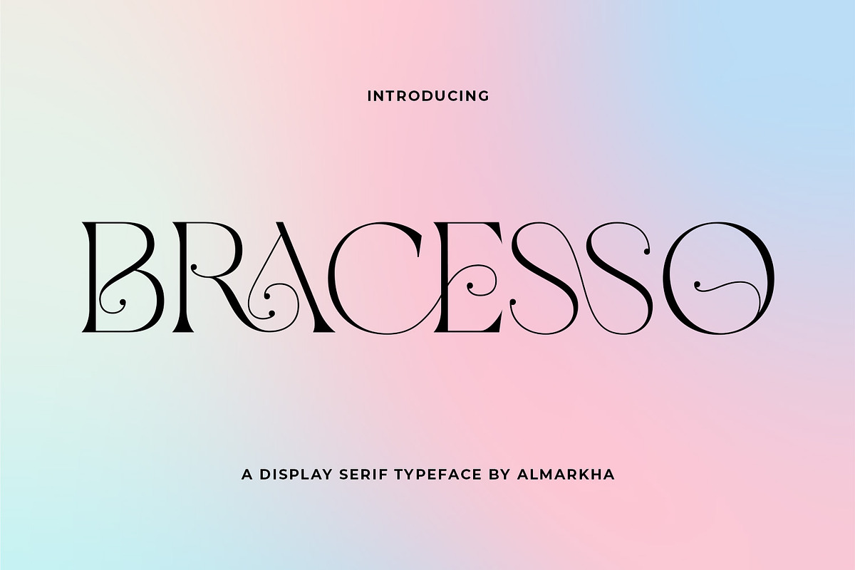 Bracesso - Stylish Display Serif, a Serif Font by Almarkhatype (Photo 1 of 11)