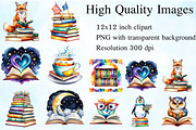 Cartoonish Reading Books Clipart, an Illustration by Craft Nest (Thumbnail 2 of 4)