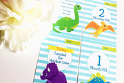 Dinosaurs baby milestone cards, a Card Template by ThePaperOwl (Thumbnail 1 of 3)