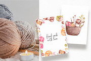 Watercolor Knitting Set Clipart, a Texture Illustration by YuliyaArtGarden (Thumbnail 5 of 8)