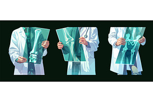 Doctor showing x ray. Radiologist, a Healthcare Illustration by Stock-Smart-Start