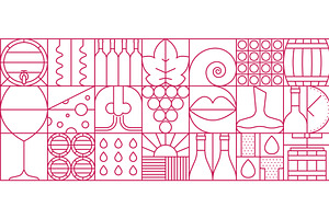 Winemaking, winery viticulture, a Food Illustration by Vector Tradition