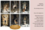 Golden Winter Forest Craft Set, a Decorative Illustration by The Dutch Lady Designs (Thumbnail 10 of 10)