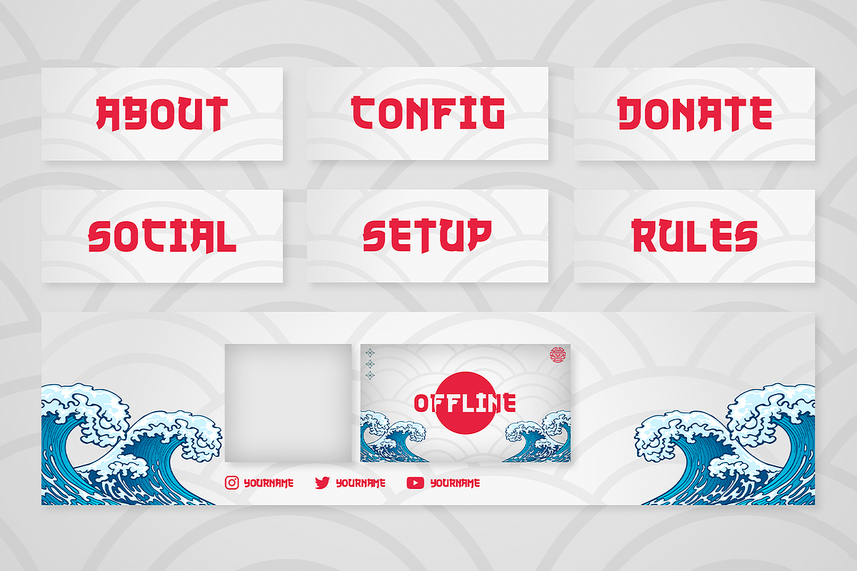 Japanese Twitch Overlay, a Templates & Theme by StreamSkins (Photo 2 of 5)
