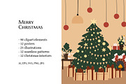 Merry Christmas clipart, a Seasonal Illustration by LyubovZaytseva (Thumbnail 2 of 18)