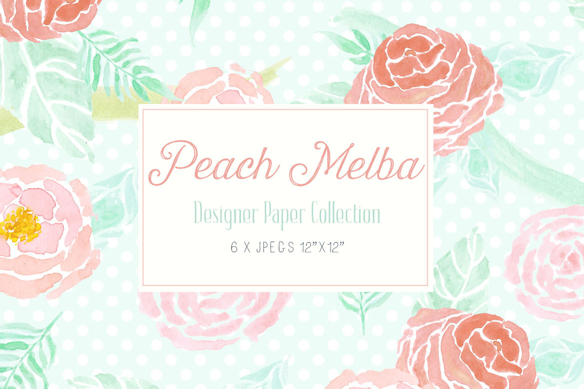 Digital Designer Paper - Peach Melba preview 3