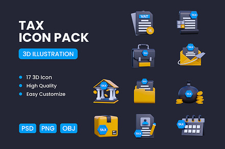 3D Tax Icon, an Object 3D Model by deviapuspitasari2