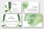 Watercolor Leaf Wedding Suite, an Invitation Template by Knotted Design (Thumbnail 3 of 4)