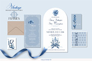 Vintage Bouquets In Delft Blue, a Decorative Illustration by Collection by VY (Thumbnail 8 of 12)