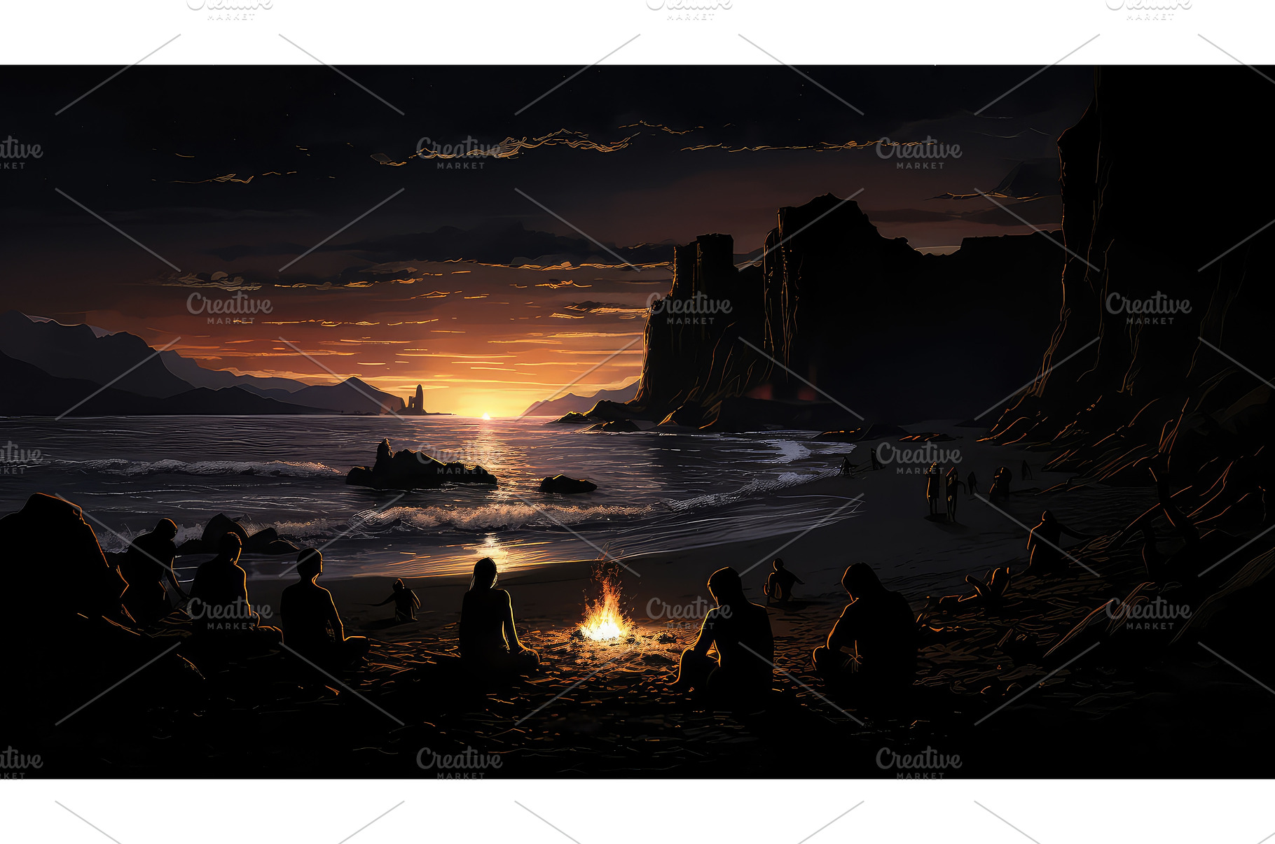 volcanic black sand beach ai, a Background Photo by pikepicture