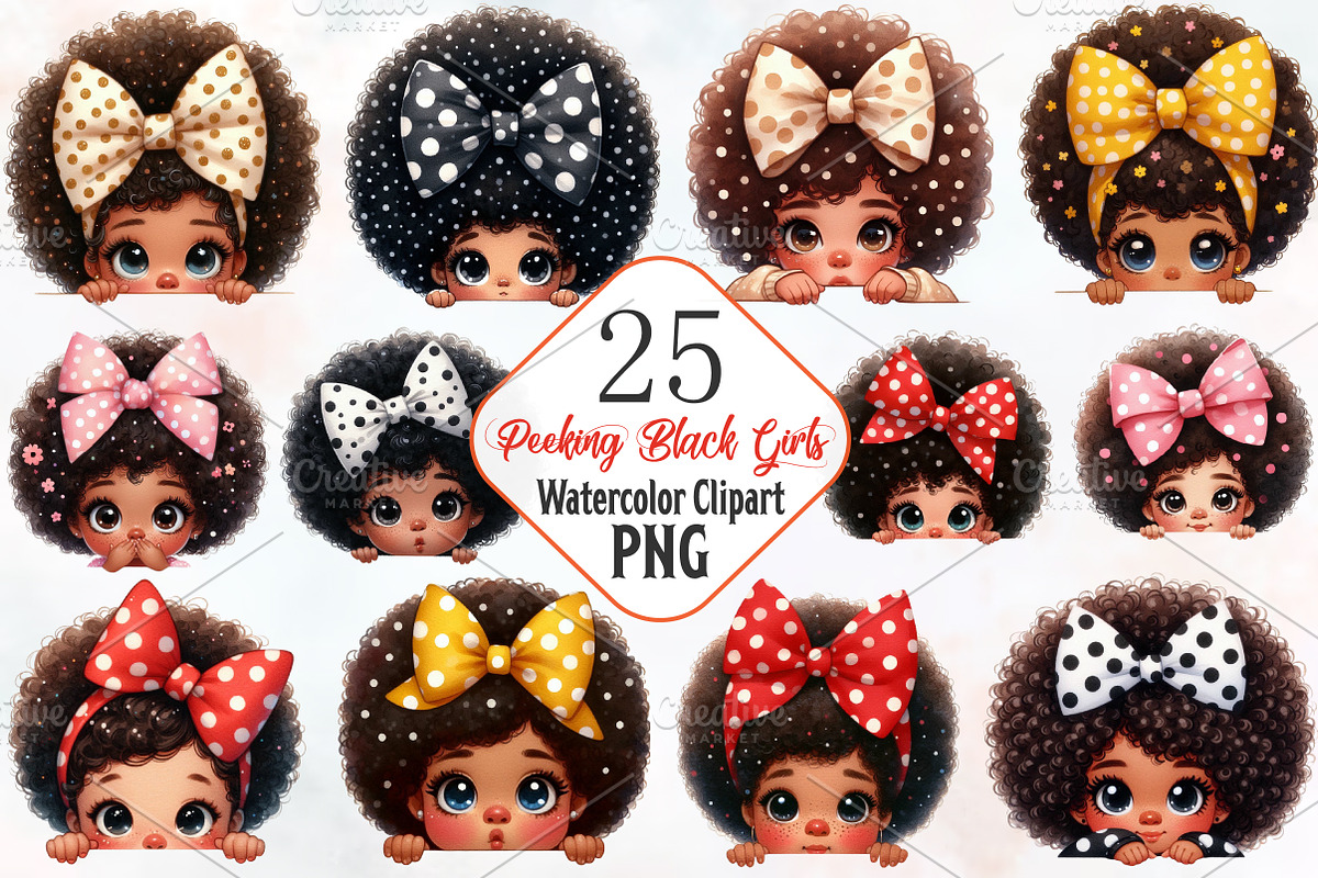 Peeking Black Girl Sublimation PNG, an Illustration by RobertsArt (Photo 1 of 7)