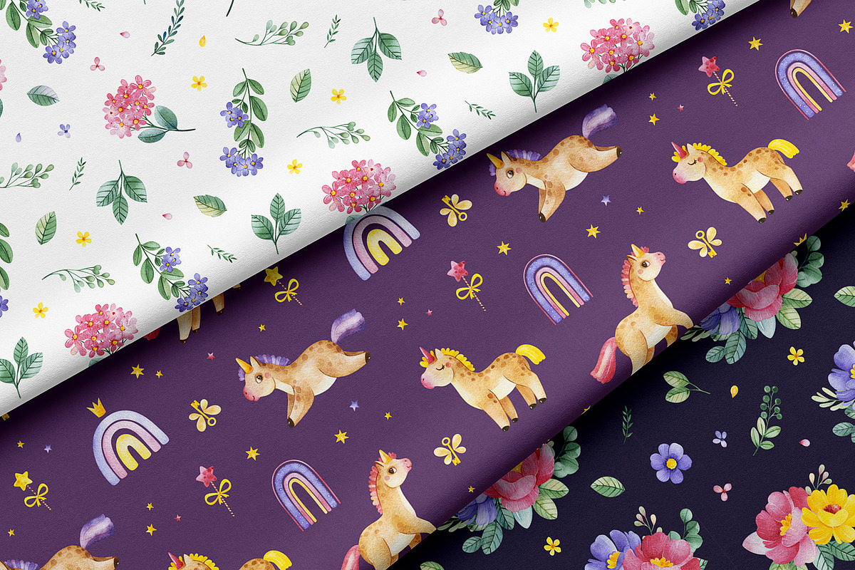 Unicorns.Cute watercolor collection, an Animal Illustration by Kate_Rina (Photo 15 of 16)
