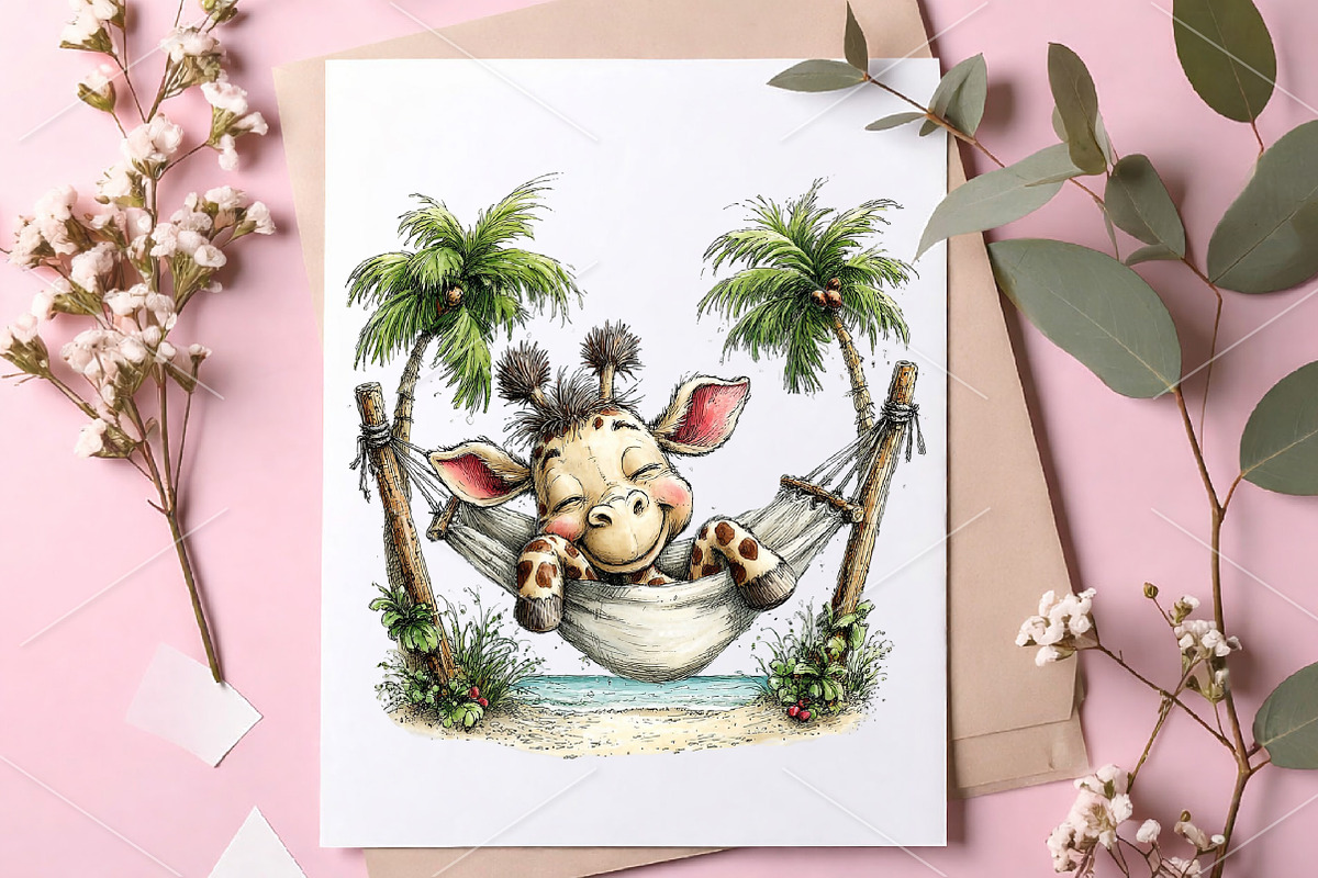 Whimsical Summer Safari Animals PNG, a Seasonal Illustration by Canvas Craft (Photo 7 of 7)
