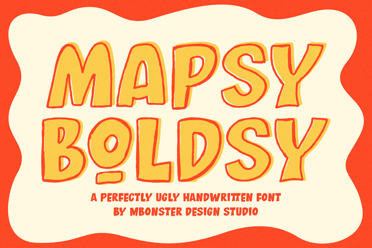 Mapsy Boldsy – Ugly Handwritten Font, a Handwritten Font by Mbonster Design Studio (Photo 1 of 15)