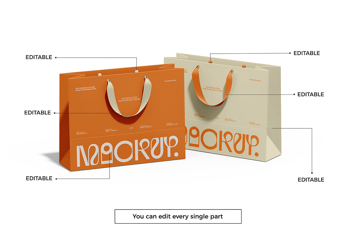 Euro Paper Tote Shopping Bag Mockup, a Packaging Mockup by RamStudio2 (Photo 10 of 16)