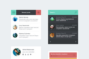 Flat App Website PSD Elements, an App Template by vandelay