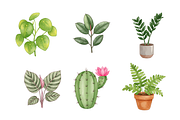 Watercolor House Plants Clipart, a Decorative Illustration by BerryPieArt (Thumbnail 2 of 4)