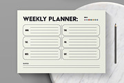 Clean Weekly Planner Template Design, a Stationery Template by MightyDesign (Thumbnail 3 of 6)
